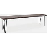 Nature's Edge 70" Dining Bench in Slate Gray Wood & Iron
